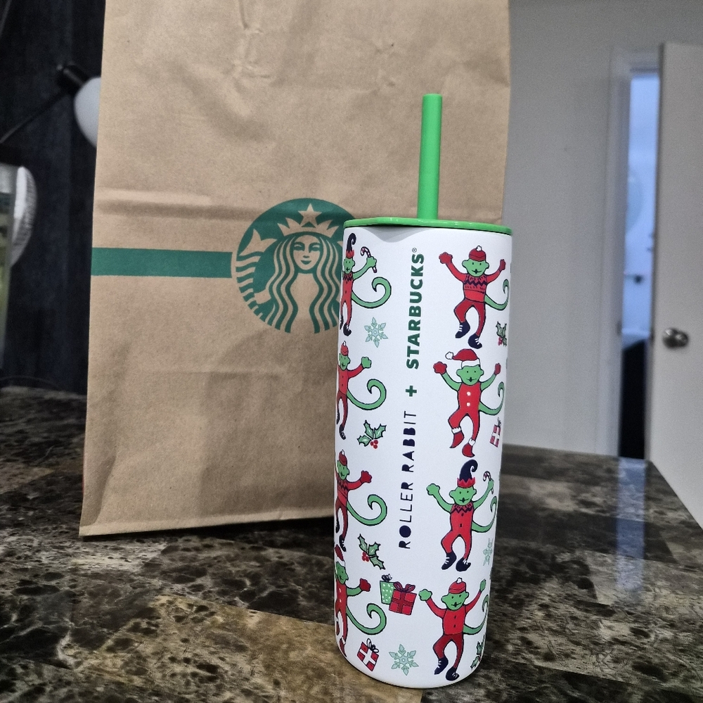 Starbucks Holiday Roller Rabbit Tumbler with Straw